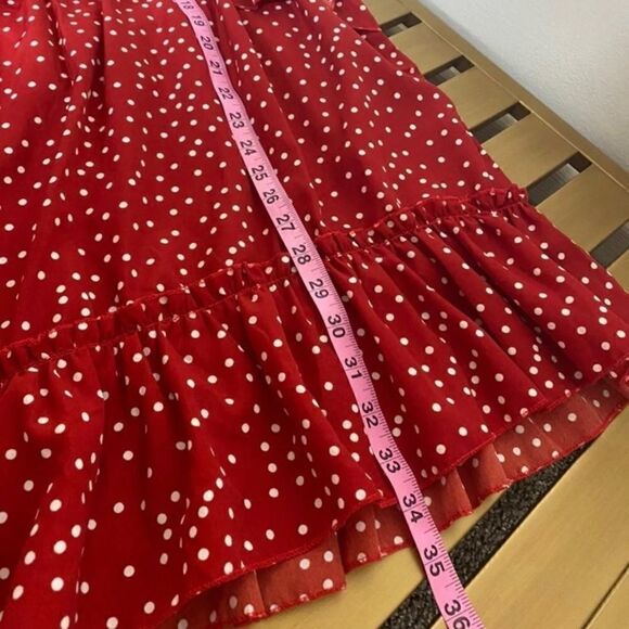 🔮 Unbranded Red Polka Dot/Ruffle Dress - Picture 4 of 4